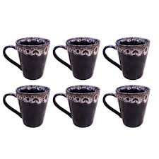 CANECA DE PORCELANA TULIPA BORDA CREME 250ML