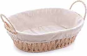 CESTA OVAL PAPEL 27X20X12 C FORRO TECIDO
