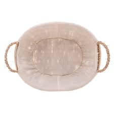 CESTA OVAL PAPEL 27X20X12 C FORRO TECIDO