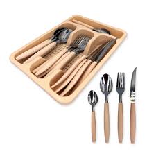 CONJ TALHERES CAPRESE WOODEN BEGE