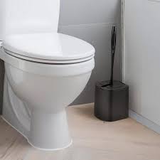 ESCOVA SANITARIA PLASTICA COM SUPORTE PRETO