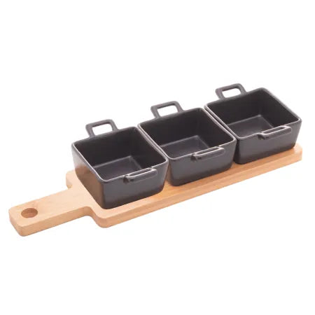 CONJ PETISQUEIRA BANDEJA 28CM BAMBU
