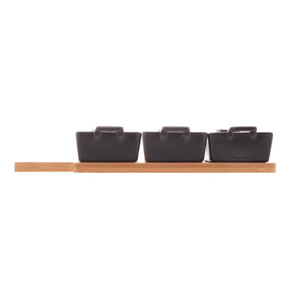CONJ PETISQUEIRA BANDEJA 28CM BAMBU