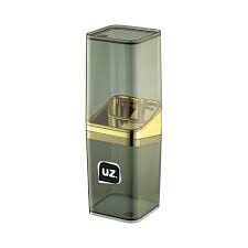 PORTA ESCOVA C TAMPA SLIM PRETO DOURADO