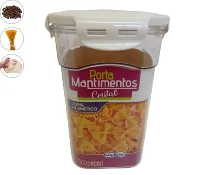 POTE HERMETICO CRISTAL DE 2 LITROS COM TRAVA