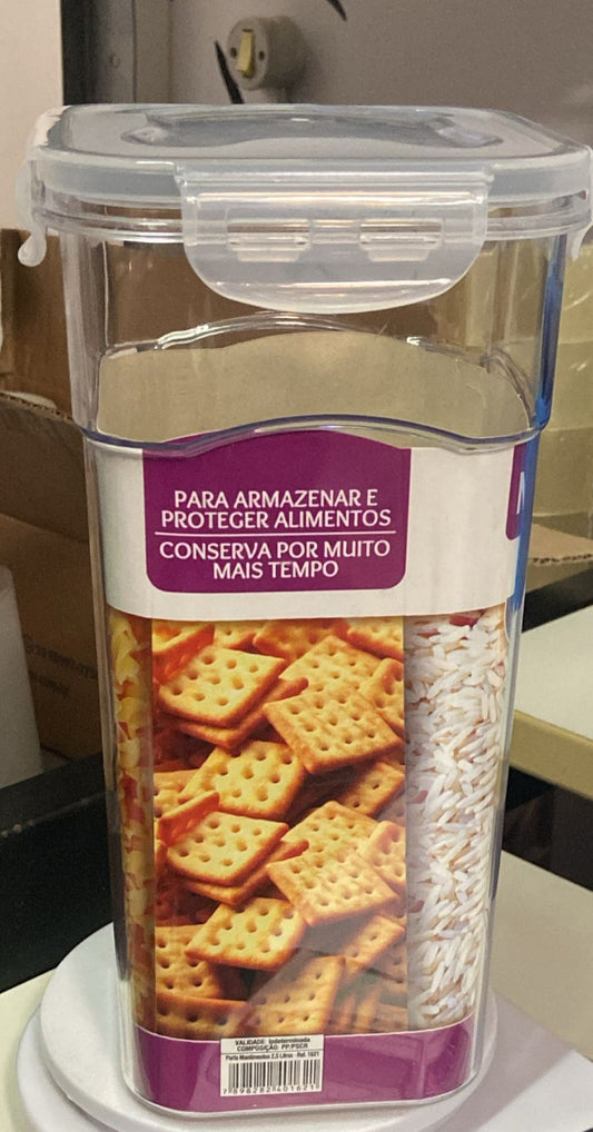 POTE HERMETICO CRISTAL 2,5 LITROS COM TRAVA