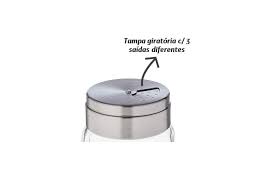 POTE DE VIDRO SALEIRO PIMENTEIRO C/ TAMPA METAL